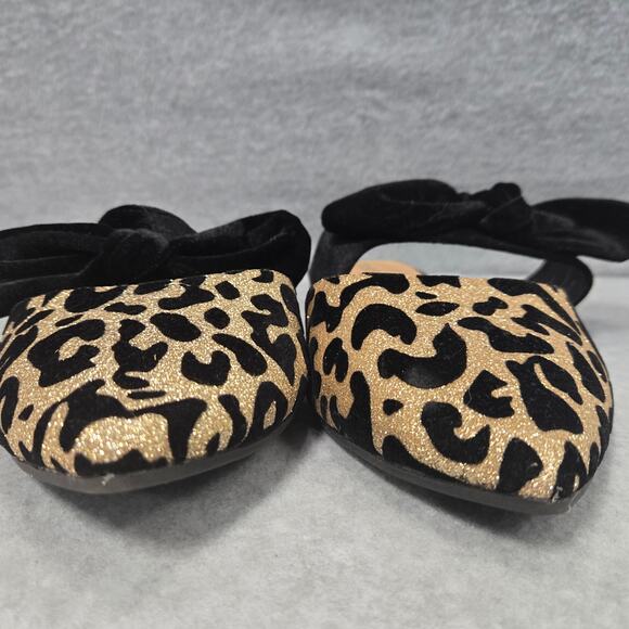 Torrid Bow Strap Glitter Leopard Cheetah Slip On Mules Size 8.5W - Picture 2 of 5